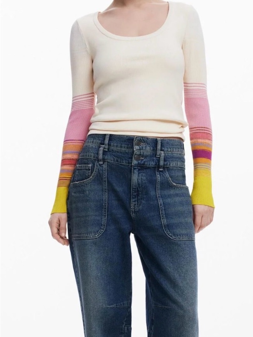 women's Desigual long sleeves blouse multicolors size XS Fall